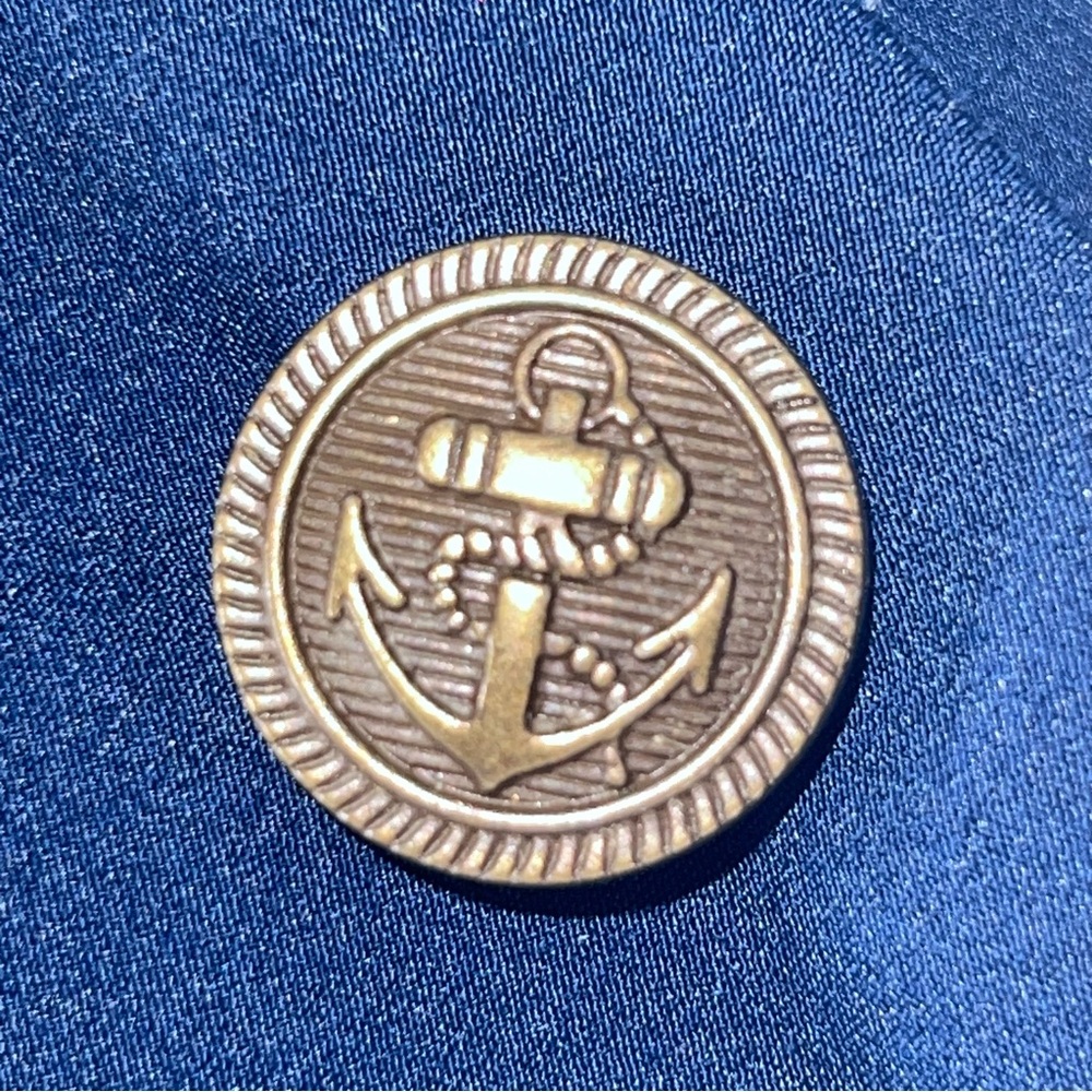 Torrid Studio Dark Blue Wide-Leg Sailor Pants w/Metallic Anchor Theme Buttons - Picture 9 of 13